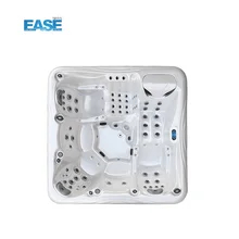 Une baignoire chaude rectangulaire pour 3 personnes avec générateur d'ozone acrylique Aristech et lumière sous-marine